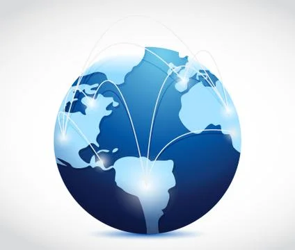 Globe international connection concept Stock Illustration