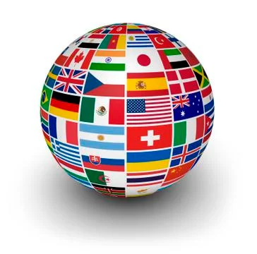 Globe international world flags Stock Illustration