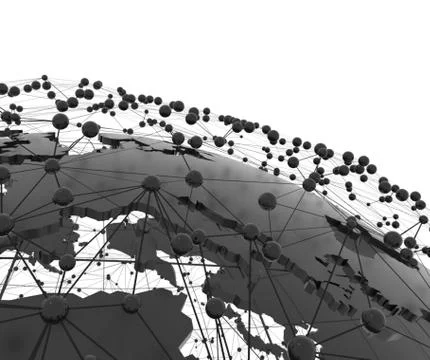Globe internet connecting. 3d illustration 스톡 일러스트