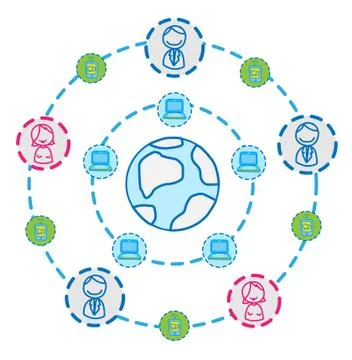 Globe internet connecting vector Stock Illustration