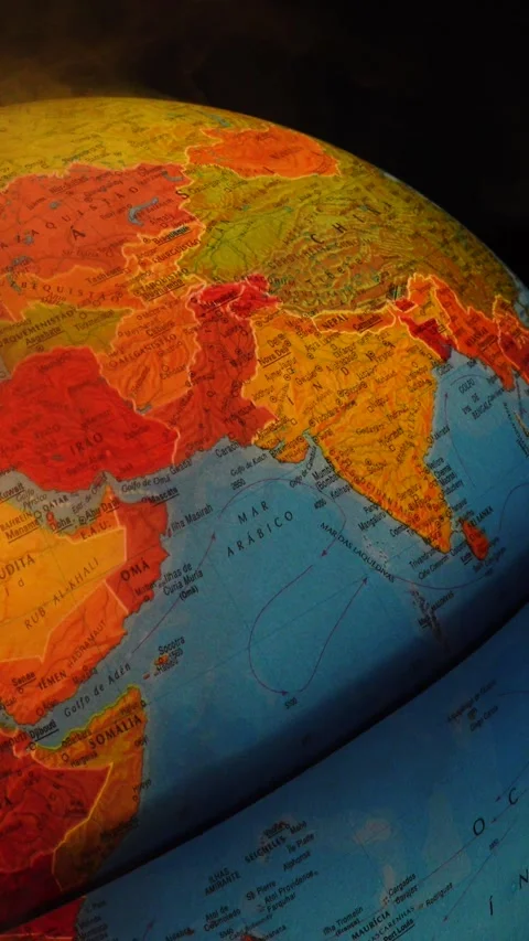 Globe Involved in Smoke. Climatic Change. World Destruction. Stockbeeldmateriaal 337037419