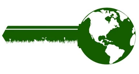 Globe key Stock Illustration