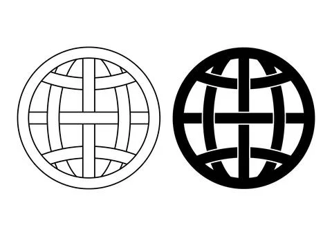 Globe latitude longitude celtic style isolated on white background. Stock Illustration