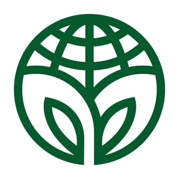 Globe Leaf Eco Planet Earth Nature Logo Template Icon Vector. Illustrazione stock