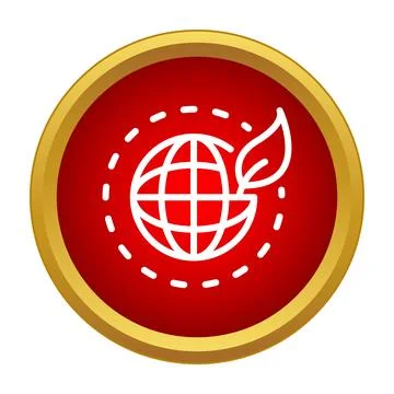 Globe with leaf icon representing earth ecology Stock Illustration