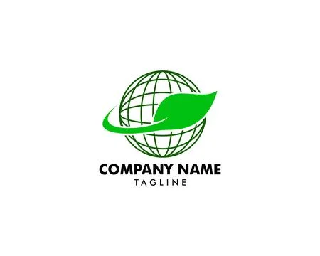 Globe leaf logo Stock Illustration