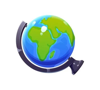 Globe letter Q, school font education stationery Illustration