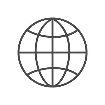 Globe Line Icon Stock Illustration
