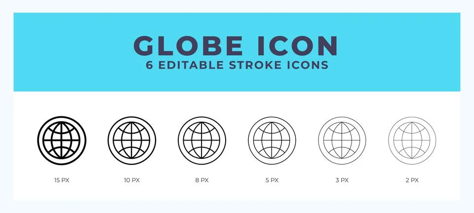 Globe line icon illustrations with editable strokes. 스톡 일러스트