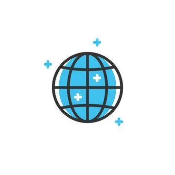 Globe Line Icon Symbol. Web Icon Logo Template Design Element. Stock Illustration