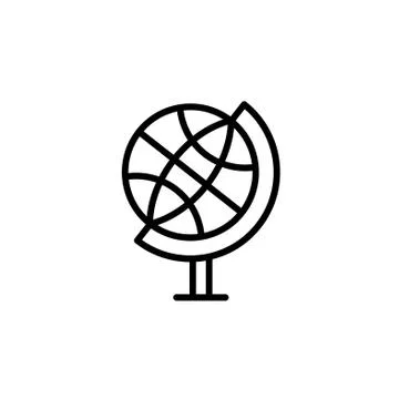 The globe line icon. vector illustration black on white background Stock Illustration