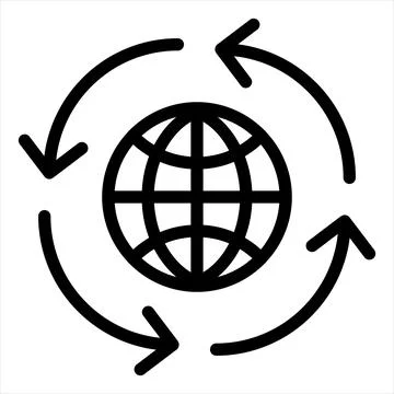 Globe line icon vector illustration isolated on white background Stock Illustration