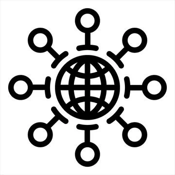 Globe line icon vector illustration isolated on white background イラスト素材