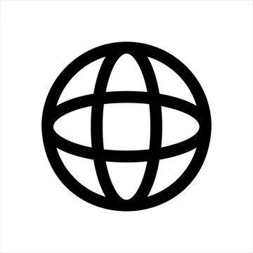 Globe line icon vector illustration isolated on white background Illustrazione stock