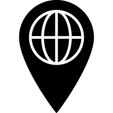 Globe Location Glyph Icon Vector Stock Illustration