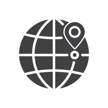 Globe with location marker concept icon Illustrazione stock