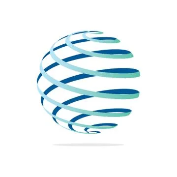 Globe logo element with spiral concept Stock Illustration