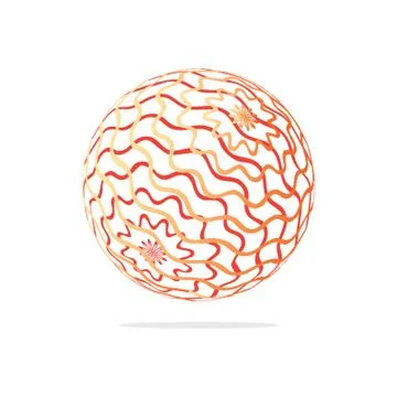 Globe logo element with wavy concept Stock Illustration