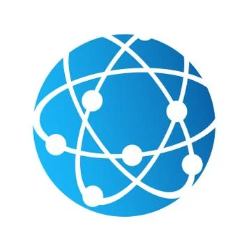 Globe logo icon, internet connection communication concept, stock vector illu Stock Illustration