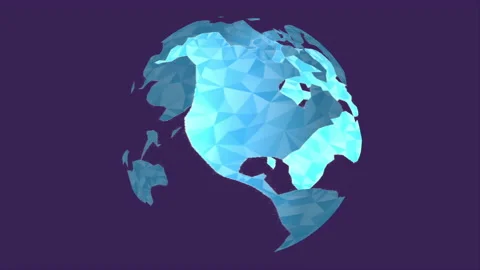 Globe Loop Geometric Blue Purple Background Apple 422 Stock Footage 131202316