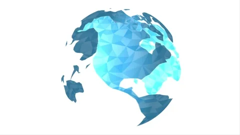 Globe Loop Geometric Blue White Background H264 Stock Footage 131200496