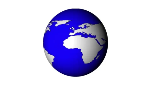 Globe Loop Grey Countries Rotating White Background Apple 422 Stock Footage 131186580