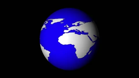Globe Loop Grey Countries Rotating Black Background H264 Stock Footage 131206926