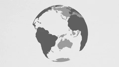 Globe Loop On White Paper Background 8K Stock Footage 105256958