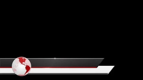 Globe Lower Third Alpha Channel Red Earth Stock Footage 79222256