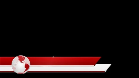 Globe Lower Third Alpha Channel Red White Stock Footage 79223821