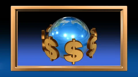 Globe Lower third and green matte Stock Footage 66862883