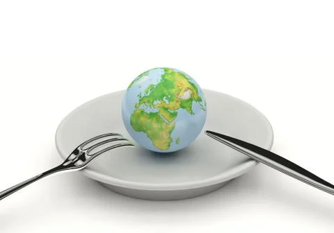 Globe on lunch Stock Illustration