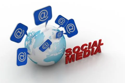 Globe made from a Different Social Media Free Stock Illustration