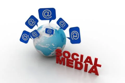Globe made from a Different Social Media Free Stock Illustration