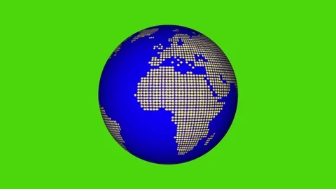 Globe made of dots rotating on the green screen Stock Footage 123397807
