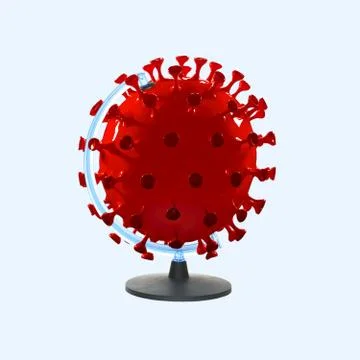 Globe made of models of COVID-19 coronavirus, concept of pandemic spreading Stock Illustration