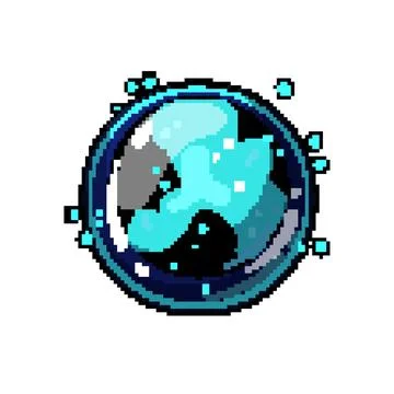 Globe magic ball sphere pixel art vector illustration Stock Illustration