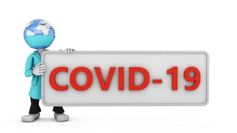 Globe man covid 19 Stock Illustration