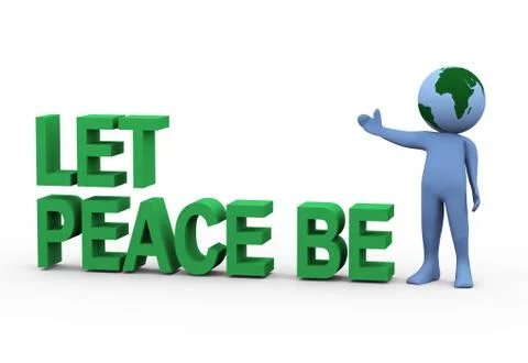 Globe man let peace be Stock Illustration
