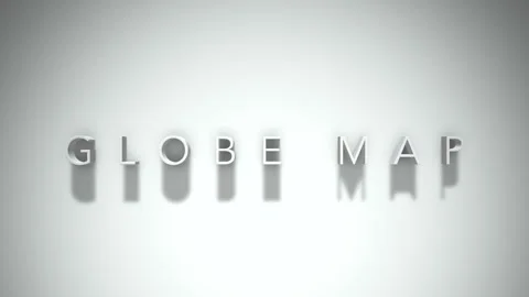 GLOBE MAP 3D title animation with shadows on a white background Stock Footage 296801862
