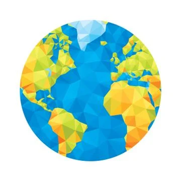 Globe map - abstract geometric vector illustration in different colors. Stock Illustration