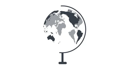 Globe map. Animation of the planet earth. Cartoon Stock Footage 127755332