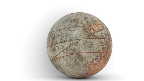 Globe map falls in white background Stock Footage 305574892