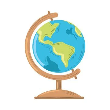 Globe map geography icon flat design Stock Illustration