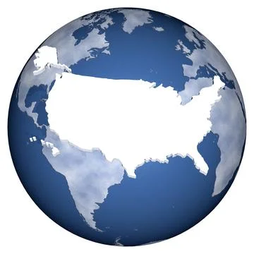 Globe map with highlighted United States Stock Illustration
