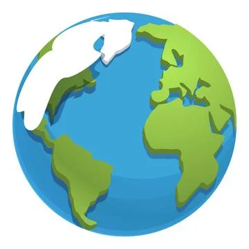 Globe map icon cartoon vector. Earth planet Stock Illustration