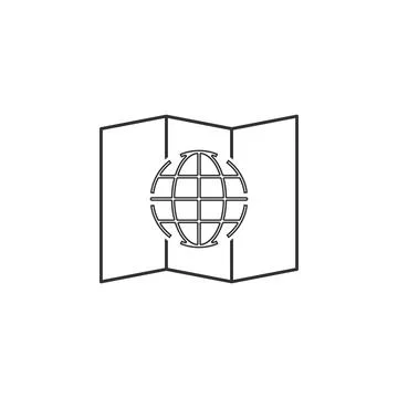 Globe on the map icon. Element of navigator signs for mobile concept and web Stock Illustration