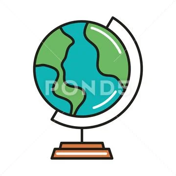 Globe map icon Стоковая иллюстрация