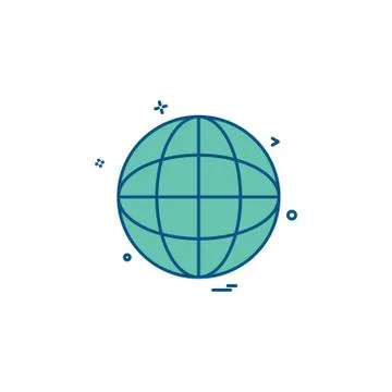 Globe map icon vector design Illustrazione stock