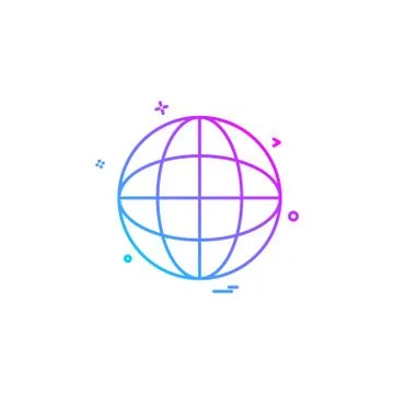 Globe map icon vector design Stock Illustration